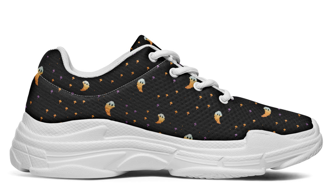 Spooky Soirée Chunky Sneakers - Light Breathable and Comfortable Sports Shoes with Platform Soles