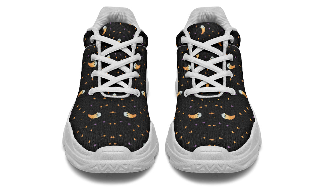 Spooky Soirée Chunky Sneakers - Light Breathable and Comfortable Sports Shoes with Platform Soles