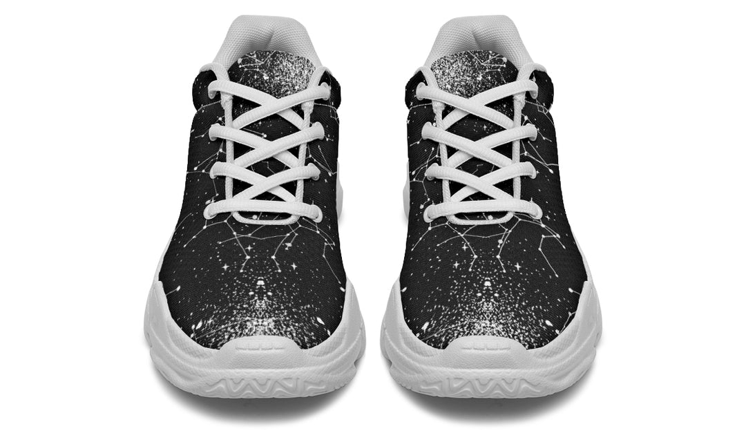Constellation Chunky Sneakers - High-sole Shoes Gothic Urban Streetwear Astrology Sign Occult Style