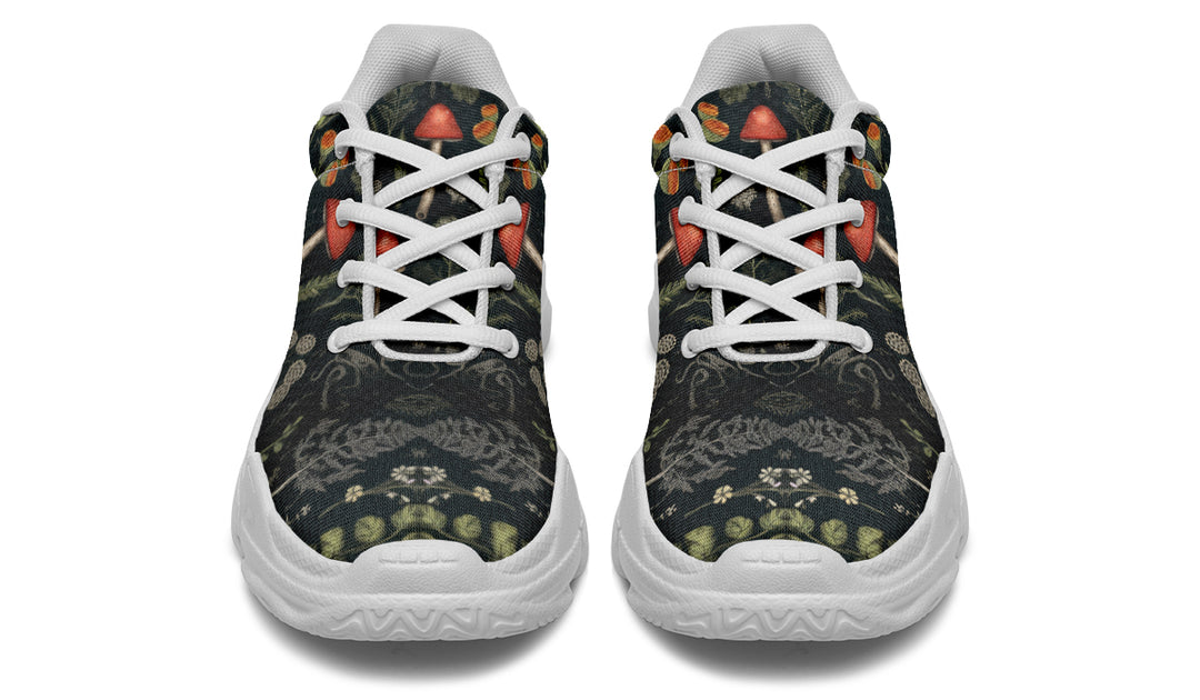 Foraging Chunky Sneakers - Urban Sneakers Dark Academia Gothic Thick Sole Shoes Green Witchy Style