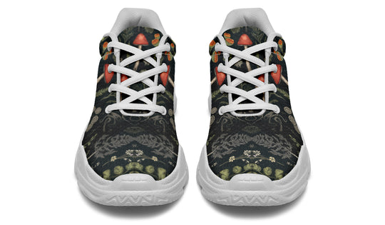 Foraging Chunky Sneakers - Urban Sneakers Dark Academia Gothic Thick Sole Shoes Green Witchy Style
