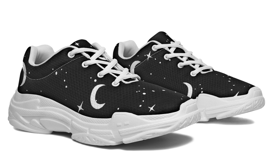 MoonDust Chunky Sneakers - Platform Urban Gothic Style Streetwear High-Sole Shoes for Men and Women