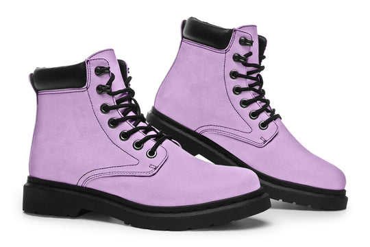 Digital Lavender Classic Boots - High Quality Micro-Suede Weatherproof Vegan Shoes with Stitched on Soles