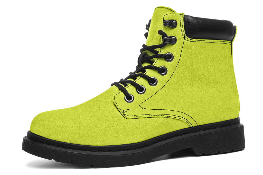 Lime Punch Classic Boots - High Quality Micro-Suede Weatherproof Vegan Shoes with Stitched on Soles