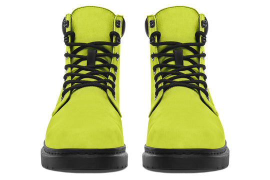 Lime Punch Classic Boots - High Quality Micro-Suede Weatherproof Vegan Shoes with Stitched on Soles