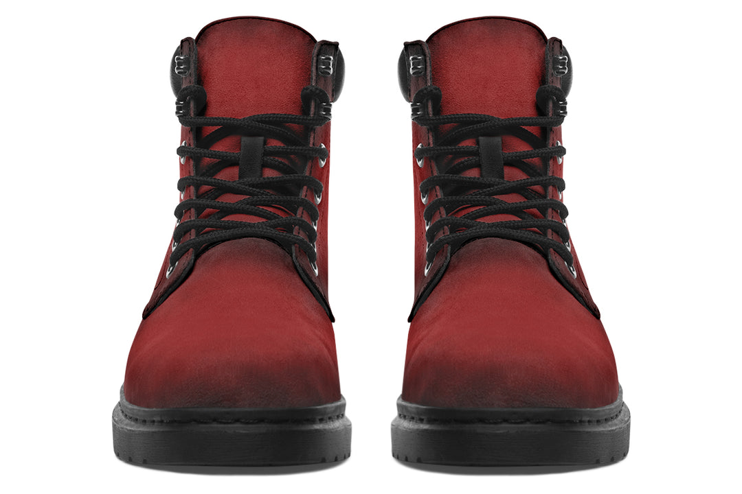 Mood: Blood Classic Boots - High Quality Micro-Suede Weatherproof Vegan Shoes with Stitched on Soles