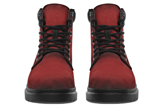 Mood: Blood Classic Boots - High Quality Micro-Suede Weatherproof Vegan Shoes with Stitched on Soles