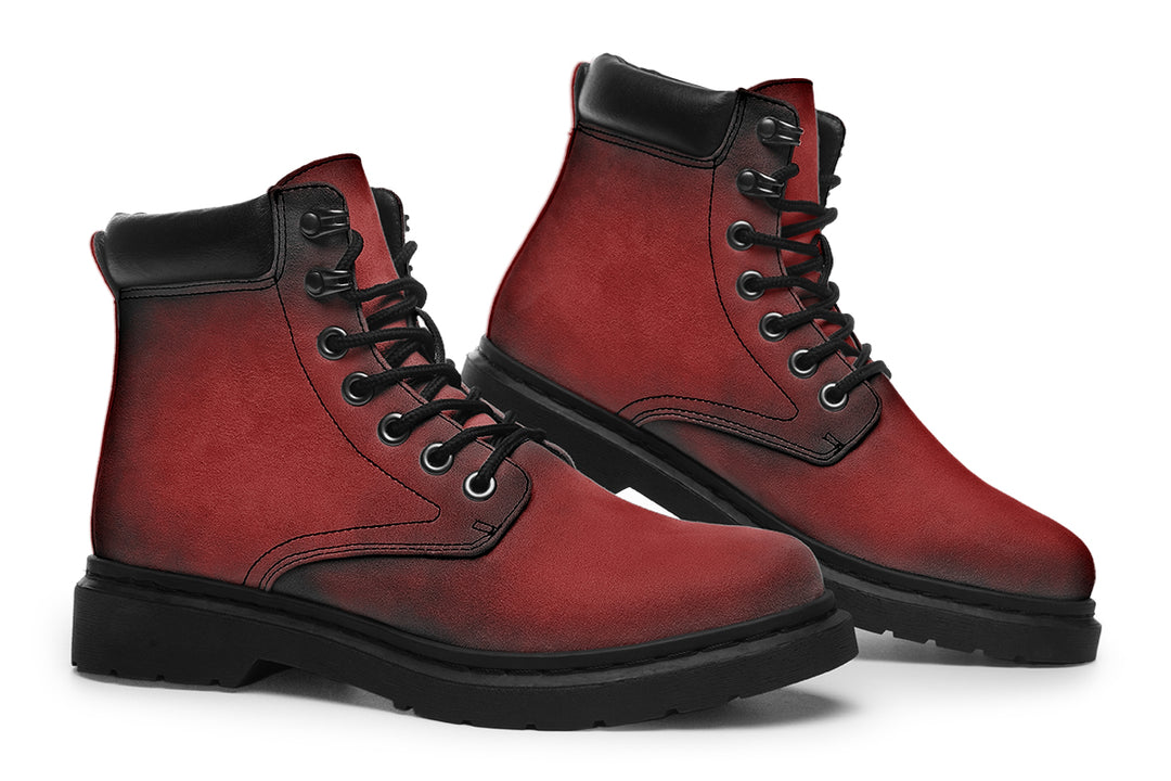 Mood: Blood Classic Boots - High Quality Micro-Suede Weatherproof Vegan Shoes with Stitched on Soles