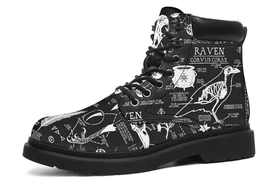 Raven Study Classic Boots - High Quality Micro-Suede Weatherproof Vegan Shoes with Stitched on Soles