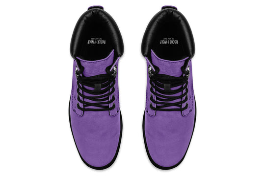 Retro Violet Classic Boots - High Quality Micro-Suede Weatherproof Vegan Shoes with Stitched on Soles