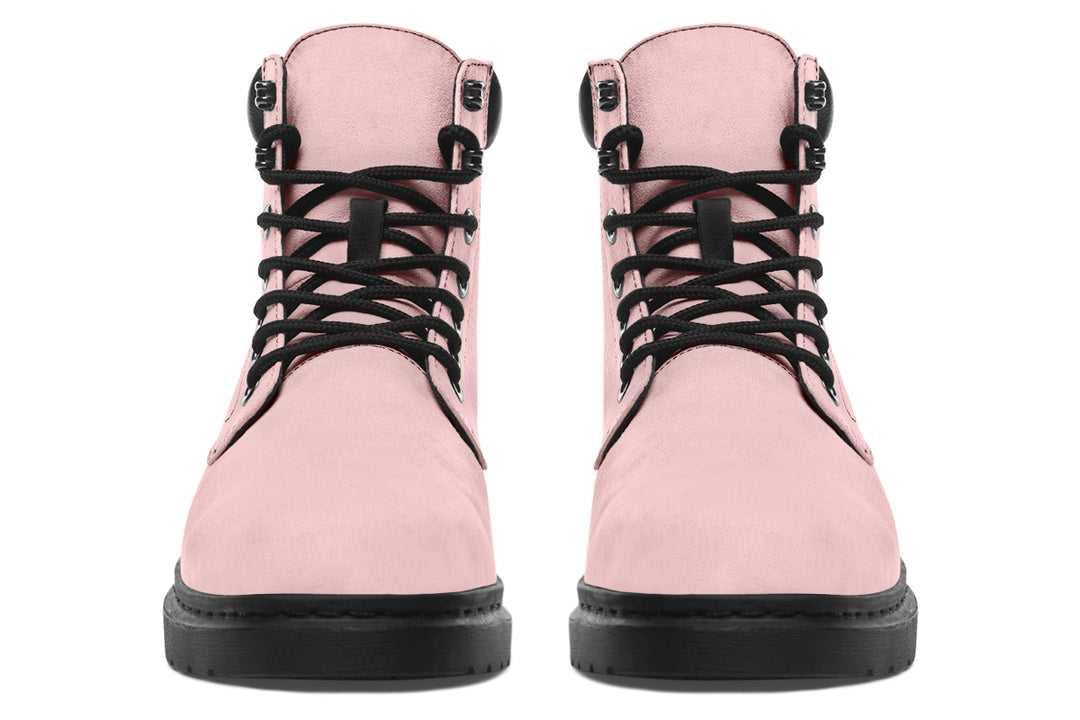 Rose Quartz Classic Boots - High Quality Micro-Suede Weatherproof Vegan Shoes with Stitched on Soles