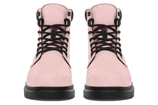 Rose Quartz Classic Boots - High Quality Micro-Suede Weatherproof Vegan Shoes with Stitched on Soles