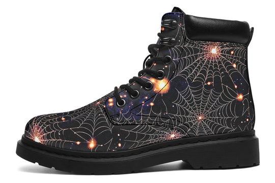 Spiderweb Classic Boots - High Quality Micro-Suede Weatherproof Vegan Shoes with Stitched on Soles