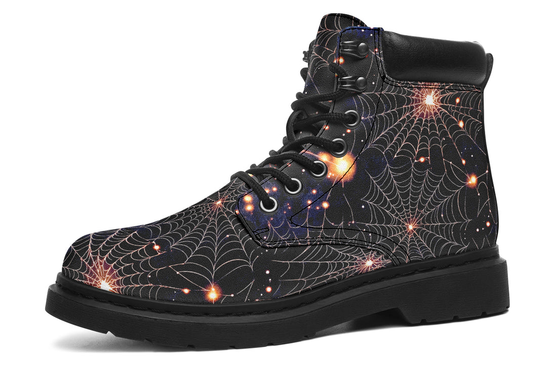 Spiderweb Classic Boots - High Quality Micro-Suede Weatherproof Vegan Shoes with Stitched on Soles