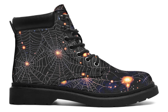 Spiderweb Classic Boots - High Quality Micro-Suede Weatherproof Vegan Shoes with Stitched on Soles