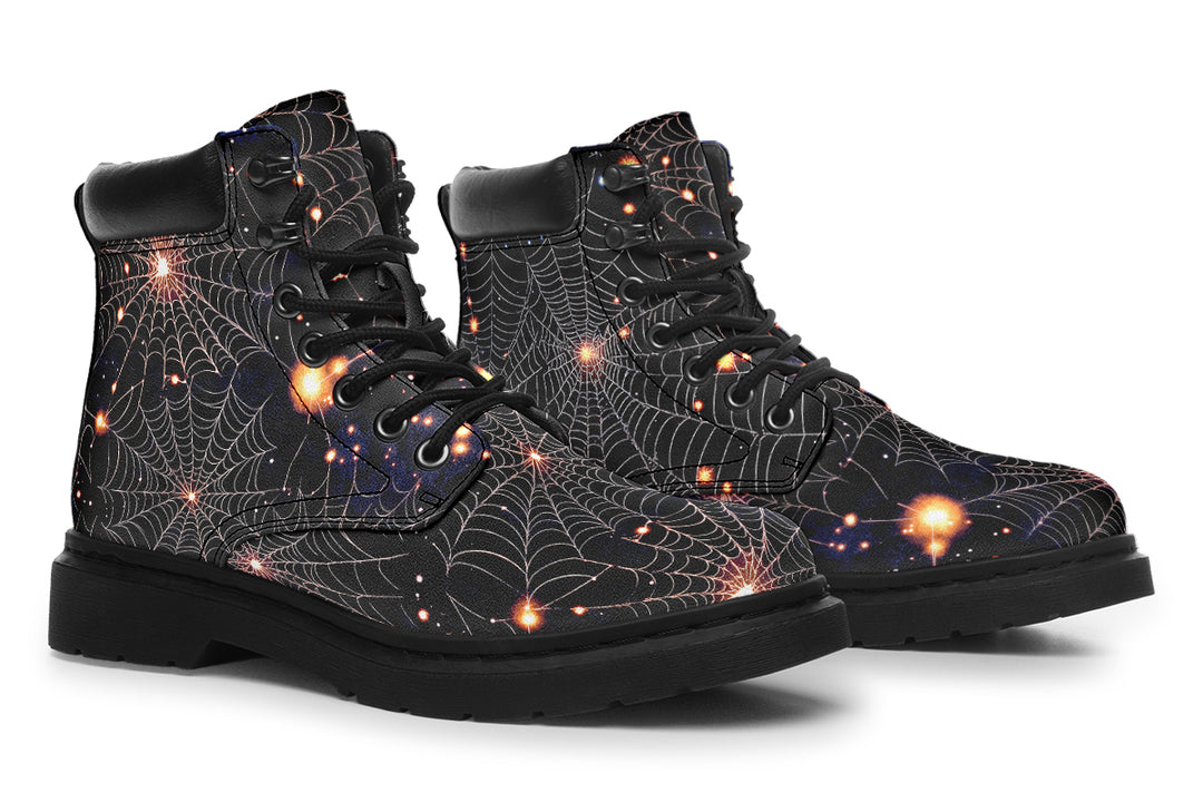 Spiderweb Classic Boots - High Quality Micro-Suede Weatherproof Vegan Shoes with Stitched on Soles