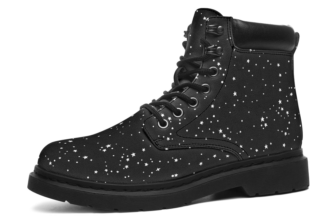 Starry Night Classic Boots - High Quality Micro-Suede Weatherproof Vegan Shoes with Stitched on Soles