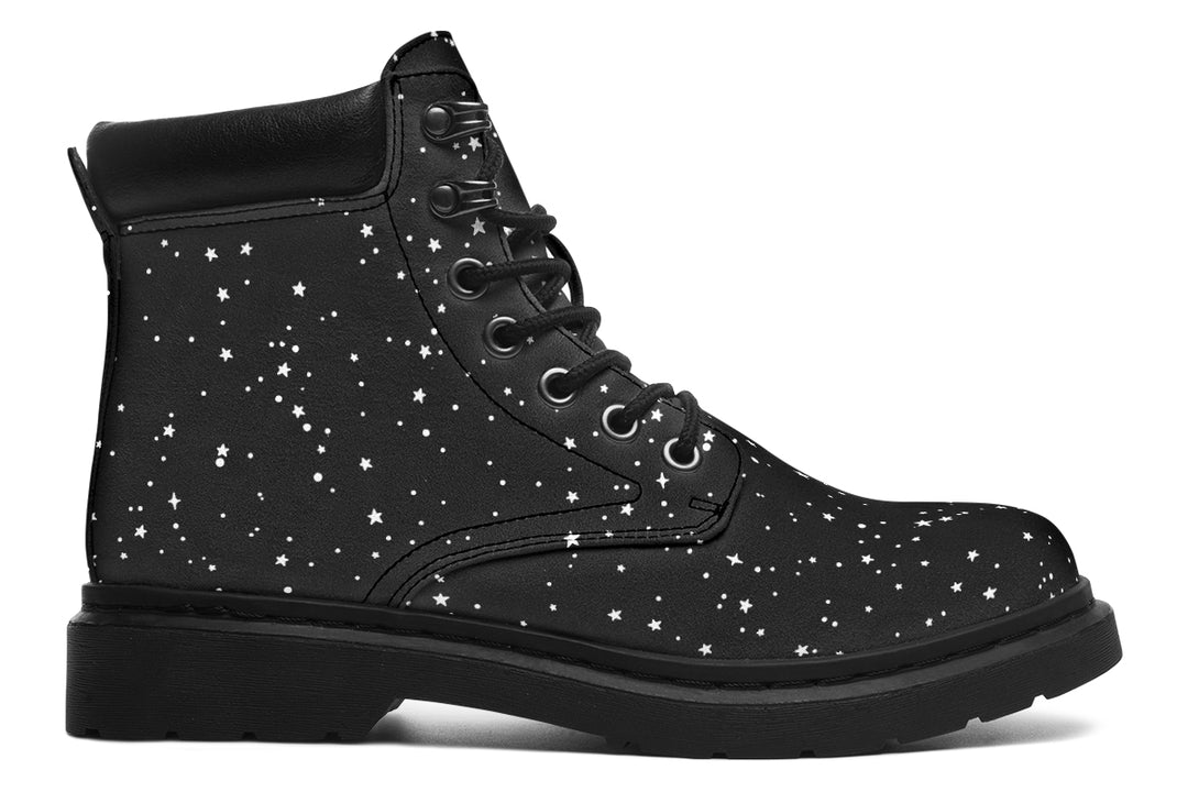 Starry Night Classic Boots - High Quality Micro-Suede Weatherproof Vegan Shoes with Stitched on Soles