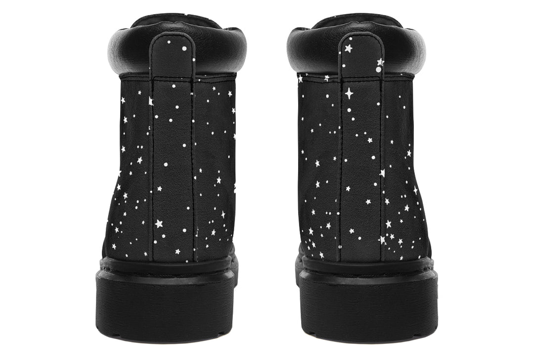 Starry Night Classic Boots - High Quality Micro-Suede Weatherproof Vegan Shoes with Stitched on Soles