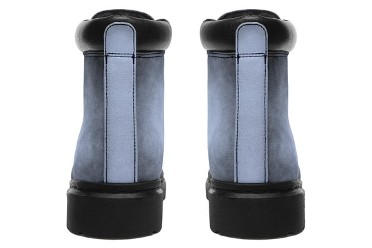 Twilight Blue Classic Boots - High Quality Micro-Suede Weatherproof Vegan Shoes with Stitched on Soles