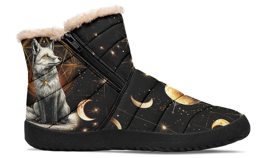 Astral Fox Comfy Winter Boots - Warm Vegan Boots with Side Zipper and Anti-Slip Soles