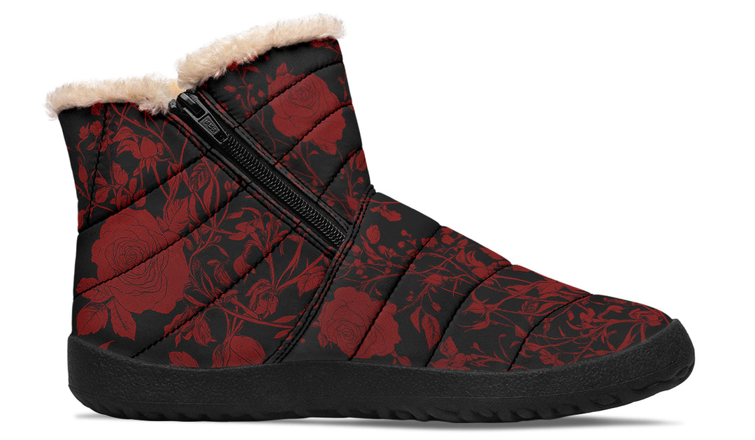 Blood Rose Romance Comfy Winter Boots