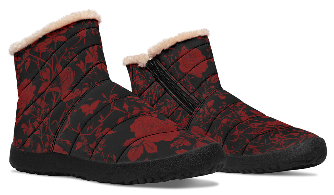 Blood Rose Romance Comfy Winter Boots