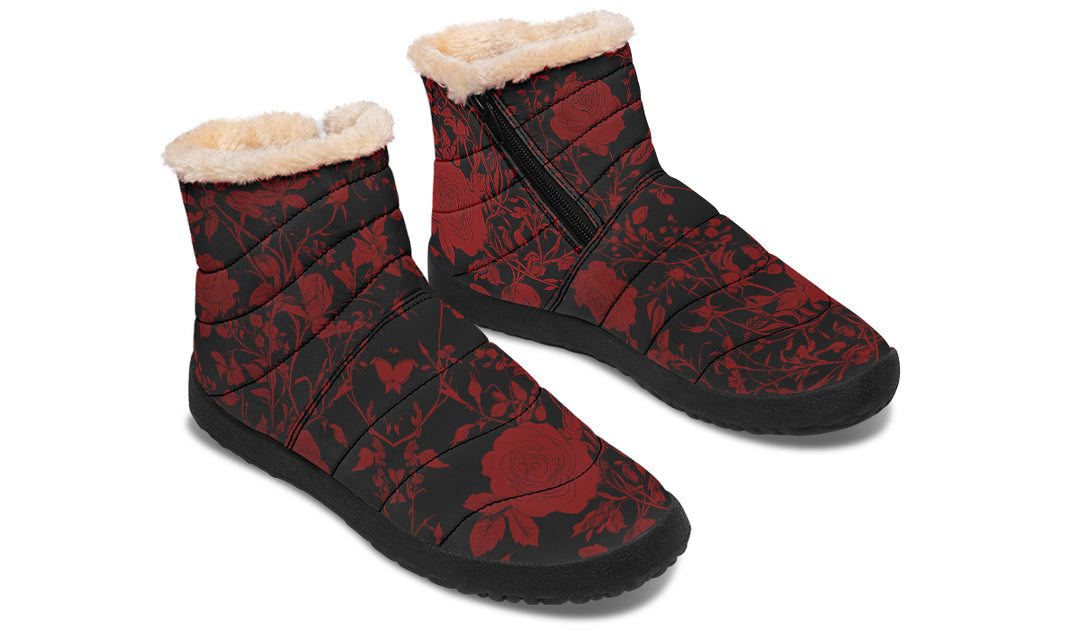 Blood Rose Romance Comfy Winter Boots