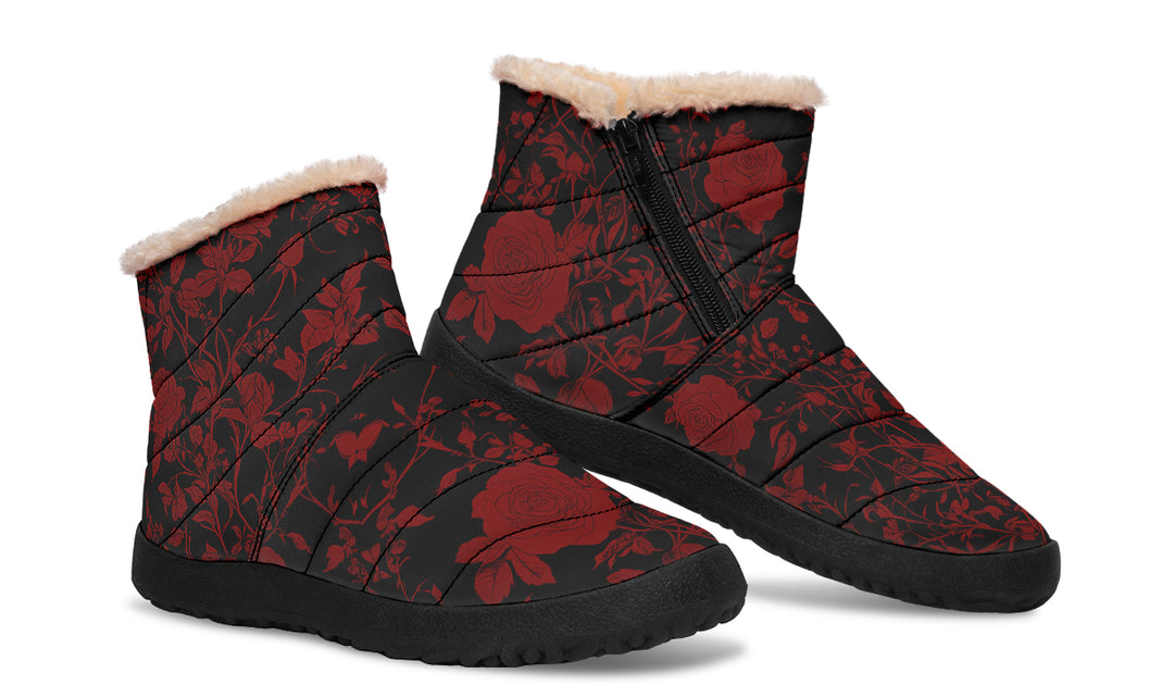 Blood Rose Romance Comfy Winter Boots