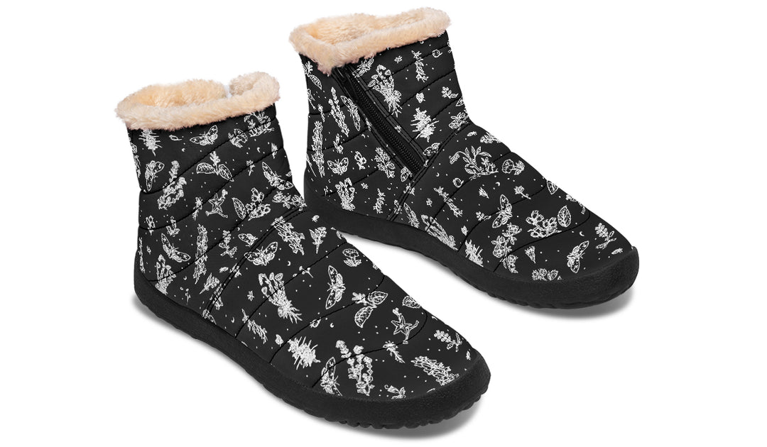 Nightshade Comfy Winter Boots - Warm Vegan Boots with Side Zipper and Anti-Slip Soles