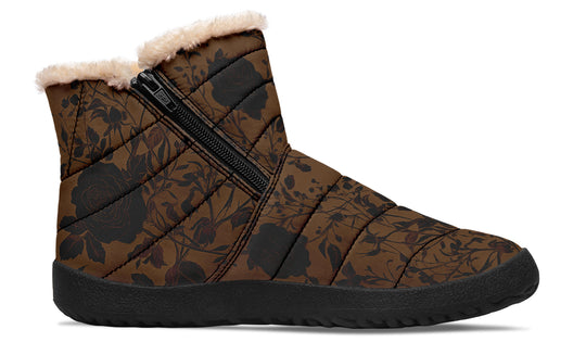 Sepia Rose Romance Comfy Winter Boots