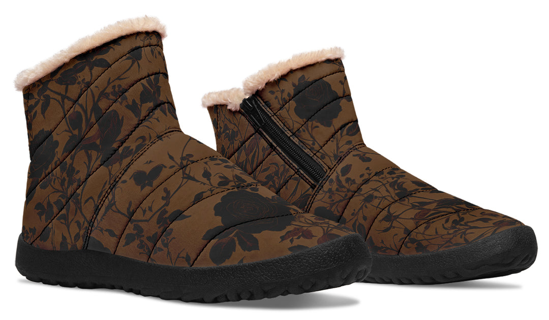 Sepia Rose Romance Comfy Winter Boots