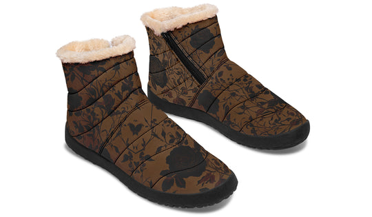 Sepia Rose Romance Comfy Winter Boots