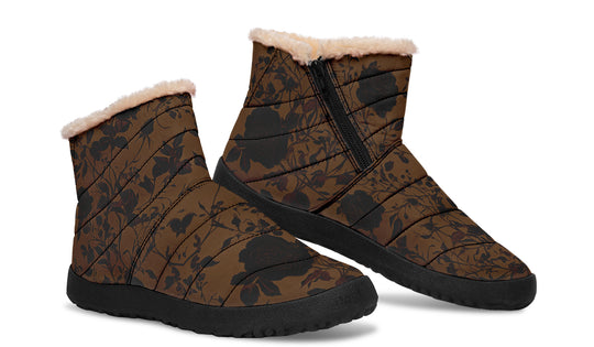 Sepia Rose Romance Comfy Winter Boots