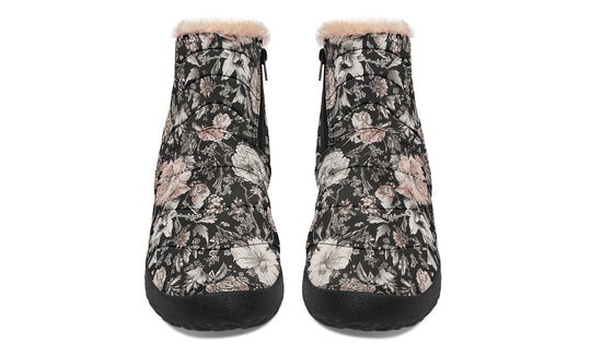 Vintage Peonies Comfy Winter Boots