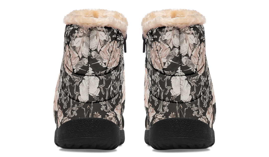 Vintage Peonies Comfy Winter Boots