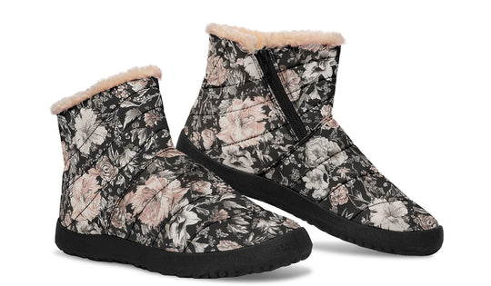 Vintage Peonies Comfy Winter Boots