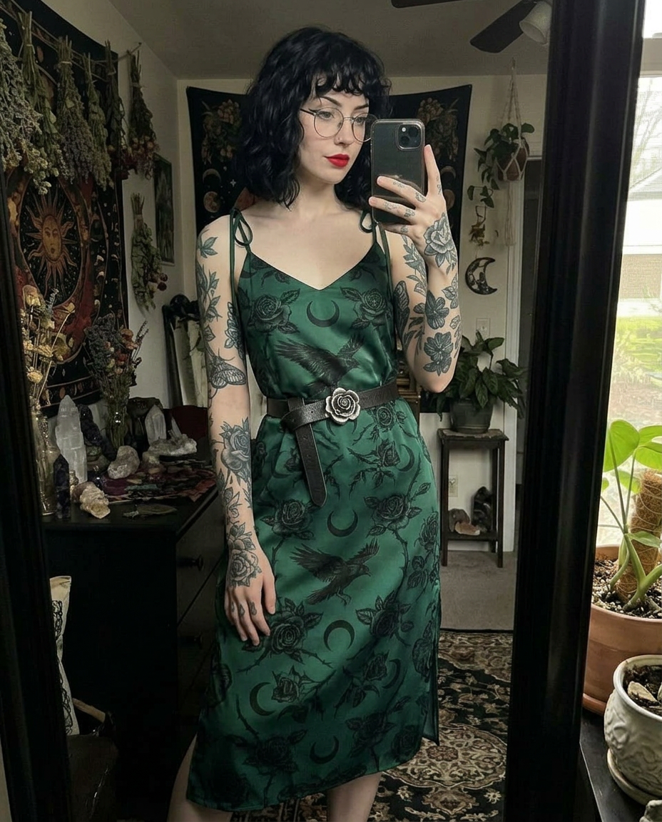Emerald Night Slip Dress