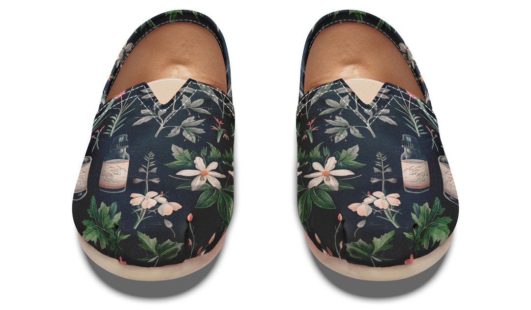 Apothecary Haven Espadrilles - Lightweight Canvas Slip-Ons with Elastic V for Easy Comfort