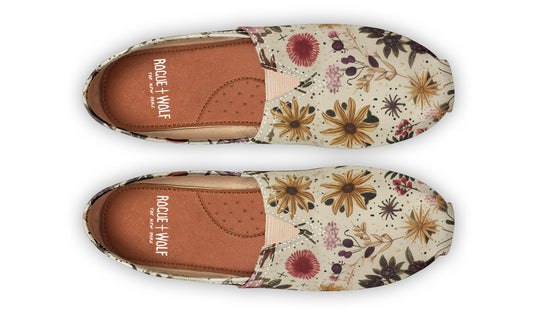 Enchanted Blossoms Espadrilles - Lightweight Canvas Slip-Ons with Elastic V for Easy Comfort