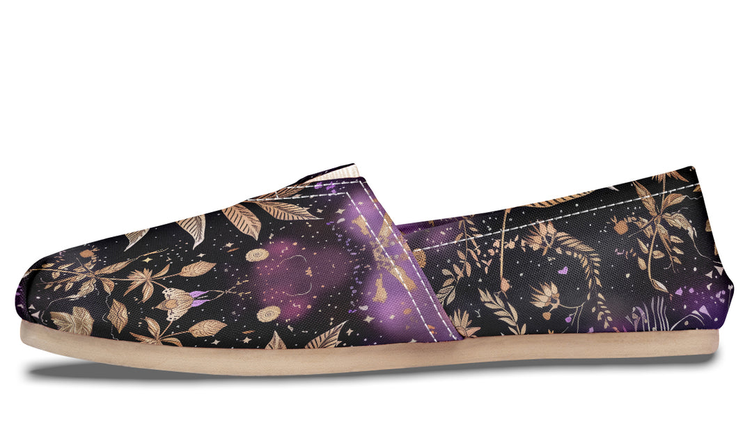 Galactic Bloom Espadrilles - Lightweight Canvas Slip-Ons with Elastic V for Easy Comfort