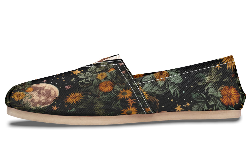 Lunar Meadow Espadrilles - Lightweight Canvas Slip-Ons with Elastic V for Easy Comfort