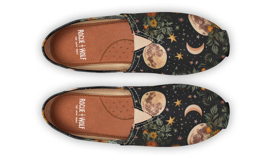 Lunar Meadow Espadrilles - Lightweight Canvas Slip-Ons with Elastic V for Easy Comfort