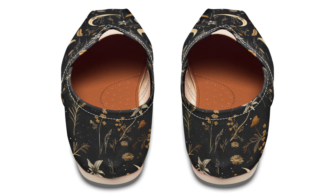 Moonlit Botanica Espadrilles - Lightweight Canvas Slip-Ons with Elastic V for Easy Comfort