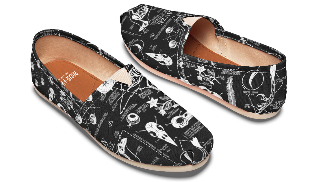 Raven Study Espadrilles - Lightweight Canvas Slip-Ons with Elastic V for Easy Comfort