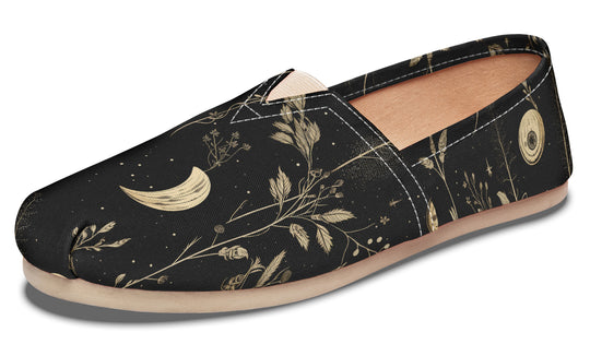 Twilight Garden Espadrilles - Lightweight Canvas Slip-Ons with Elastic V for Easy Comfort