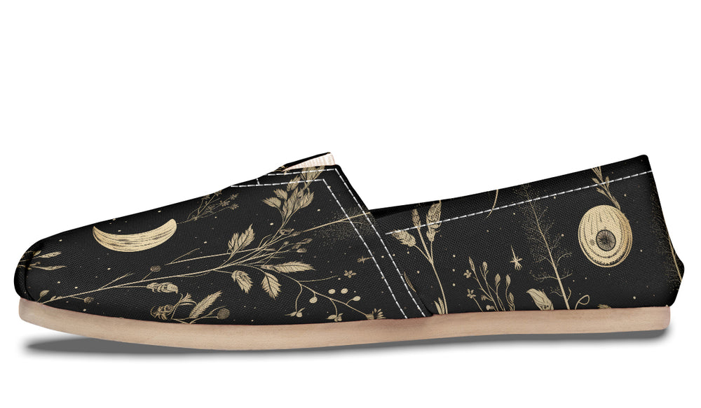 Twilight Garden Espadrilles - Lightweight Canvas Slip-Ons with Elastic V for Easy Comfort