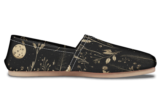 Twilight Garden Espadrilles - Lightweight Canvas Slip-Ons with Elastic V for Easy Comfort