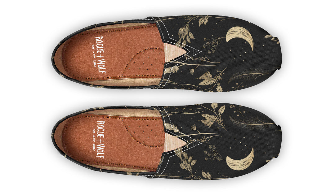 Twilight Garden Espadrilles - Lightweight Canvas Slip-Ons with Elastic V for Easy Comfort