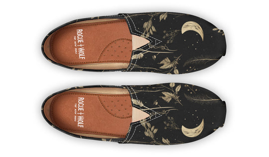 Twilight Garden Espadrilles - Lightweight Canvas Slip-Ons with Elastic V for Easy Comfort